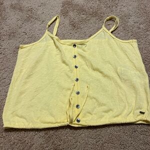 Hollister Yellow Buttoned Tie Front Camisole